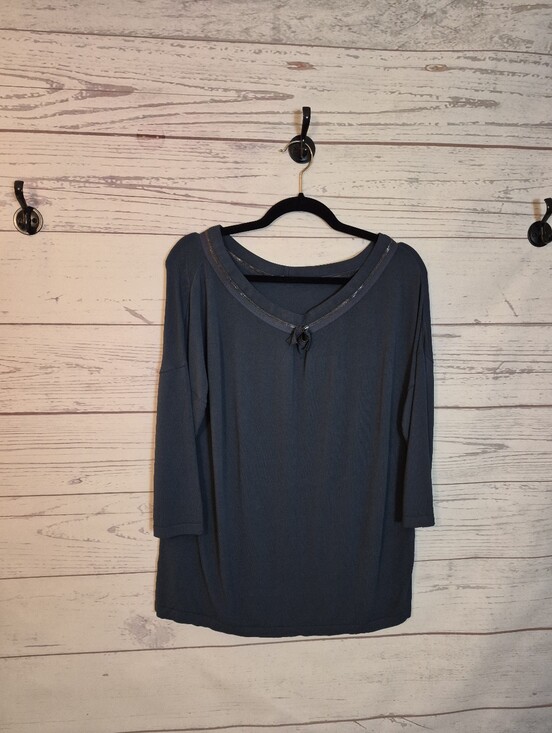 amette gortz Tops - Amette Gortz - Women's Slate Blue 3/4 Sleeve Top -